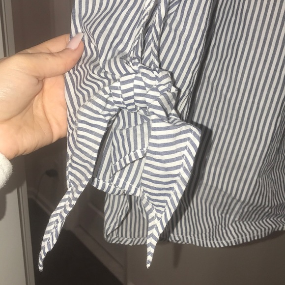 Seersucker Beachlunch Lounge Off Shoulder Top- S/M - Picture 3 of 5